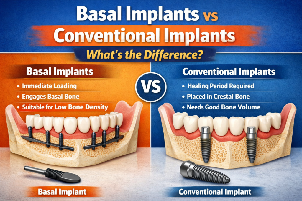 Basal vs conventional implants comparison
